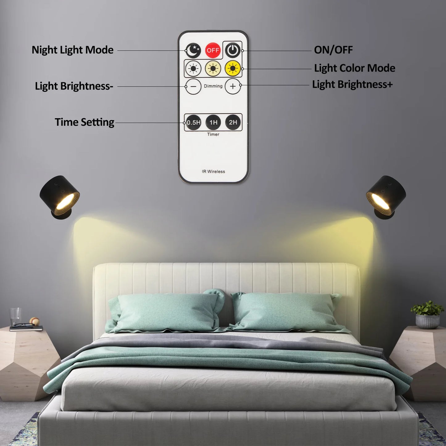 Touch Control LED Wall Light Rechargeable