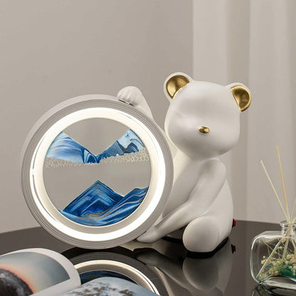 Cartoon Bear Moving Sand Art Table Lamp