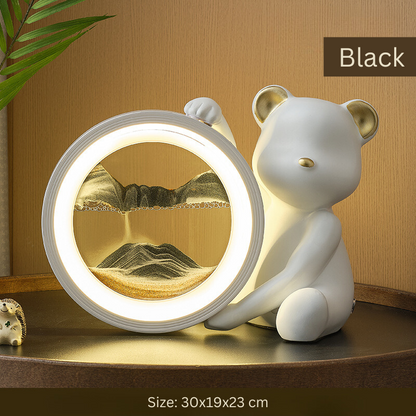 Cartoon Bear Moving Sand Art Table Lamp