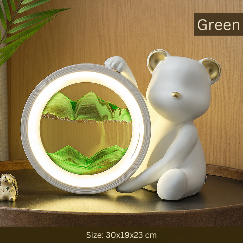 Cartoon Bear Moving Sand Art Table Lamp