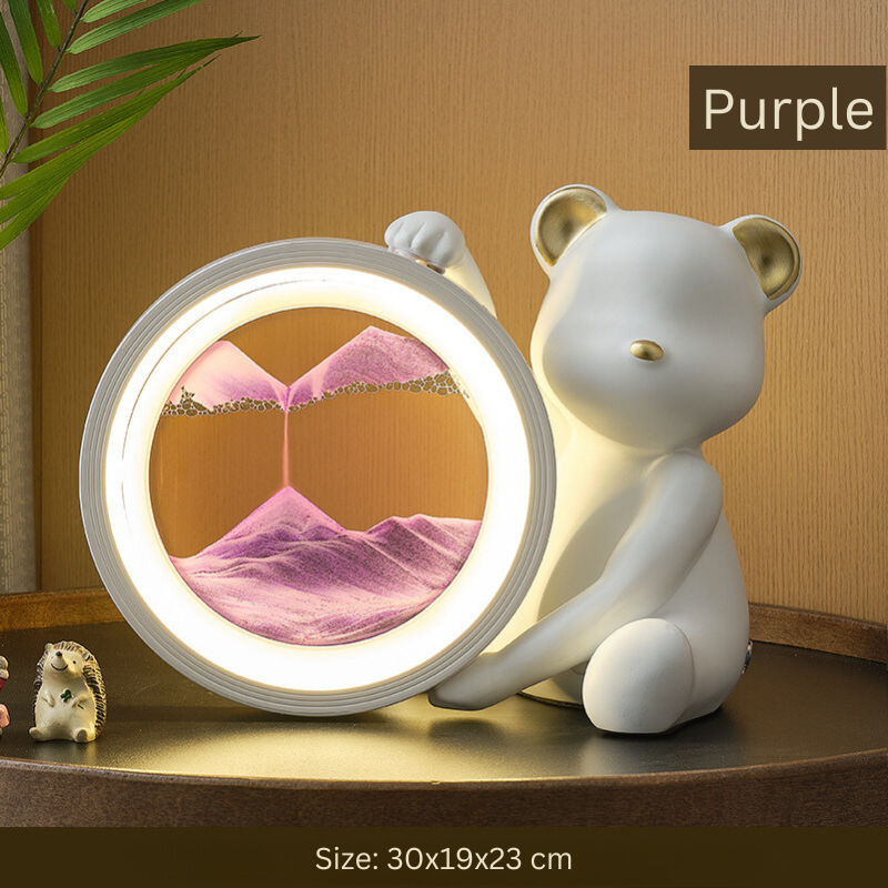 Cartoon Bear Moving Sand Art Table Lamp