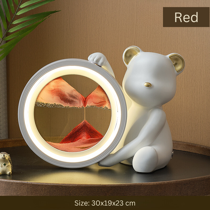 Cartoon Bear Moving Sand Art Table Lamp