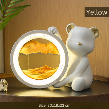 Cartoon Bear Moving Sand Art Table Lamp