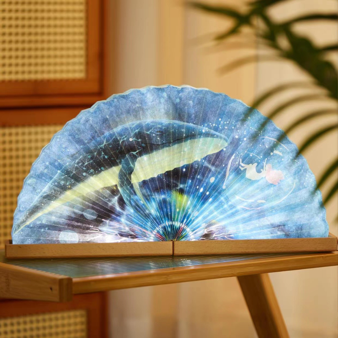 Handmade Paper Fan Night Lamp