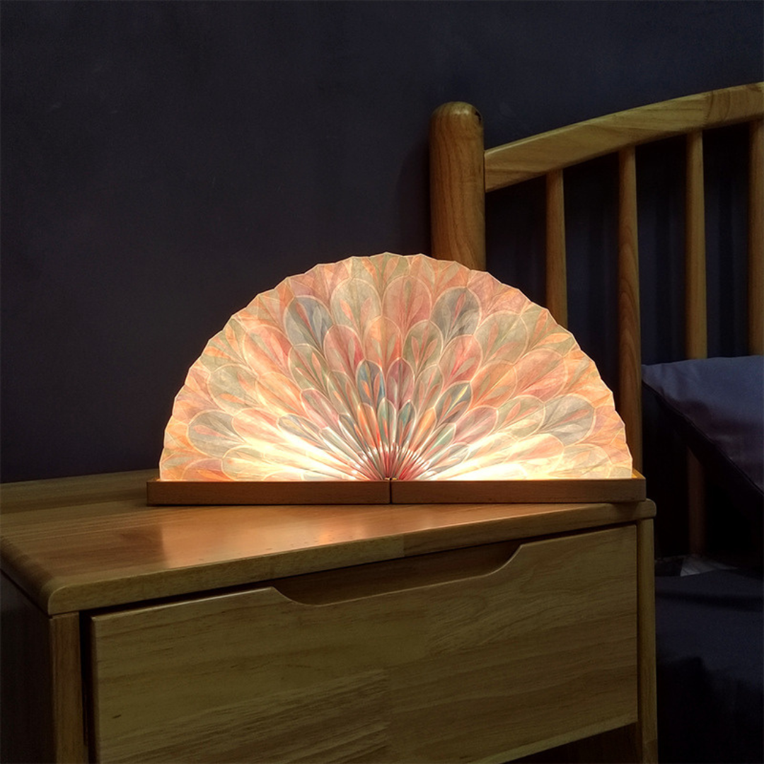 Handmade Paper Fan Night Lamp