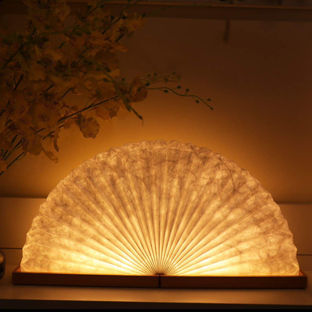 Handmade Paper Fan Night Lamp